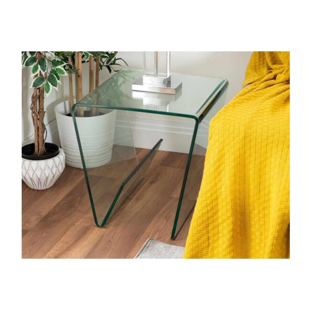 Turin Modern Clear Glass Side Table - Yellow – image 1