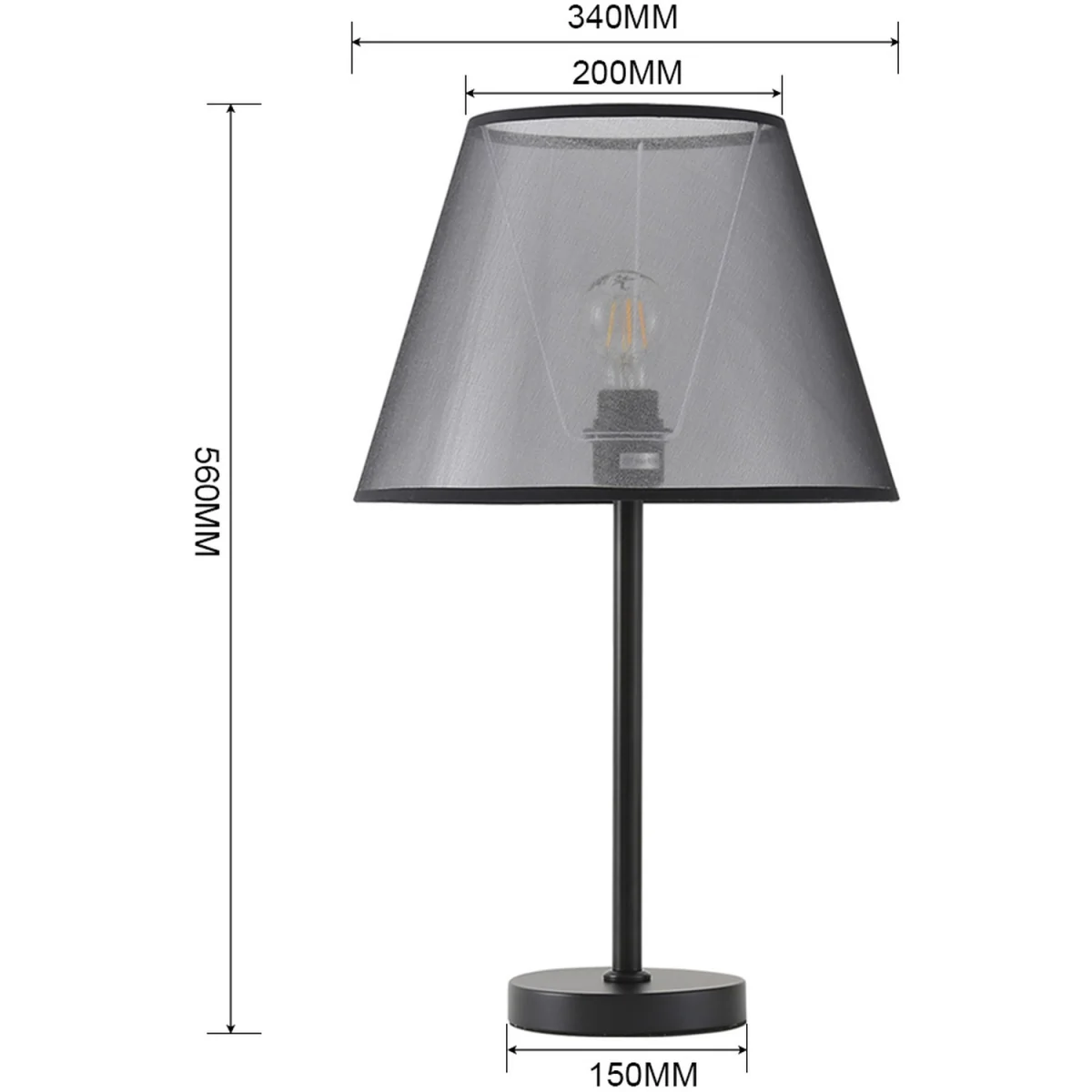 Modern Bedside Lamp Table Lamp - Black – image 2