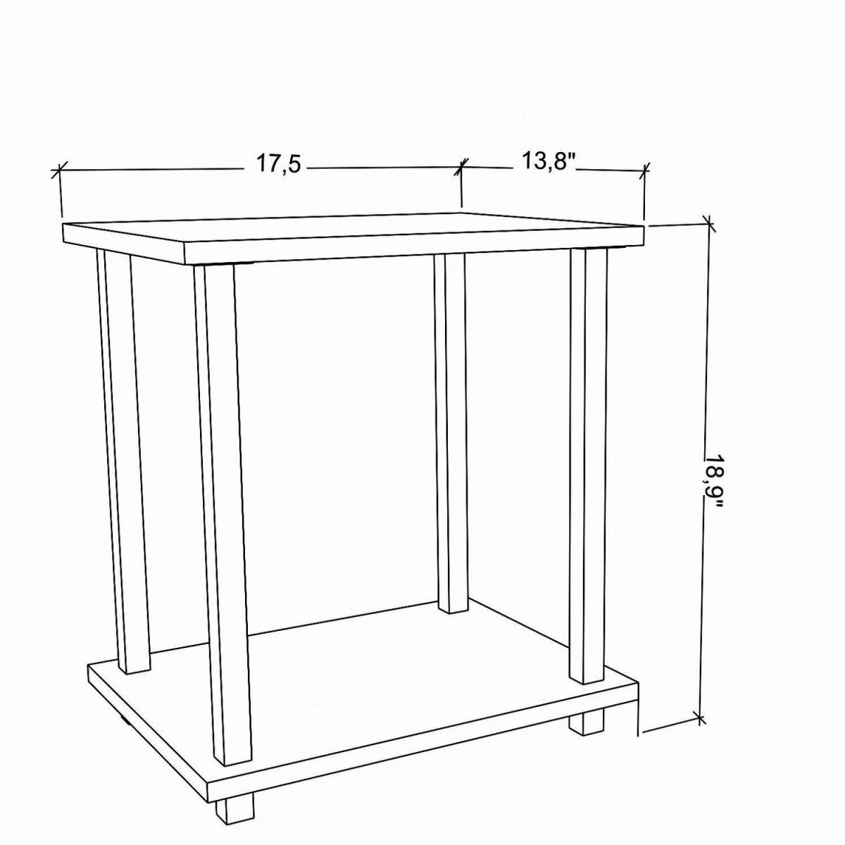 Bristol Industrial Modern Side Table End Table Coffee Table - White&Anthracite – image 2