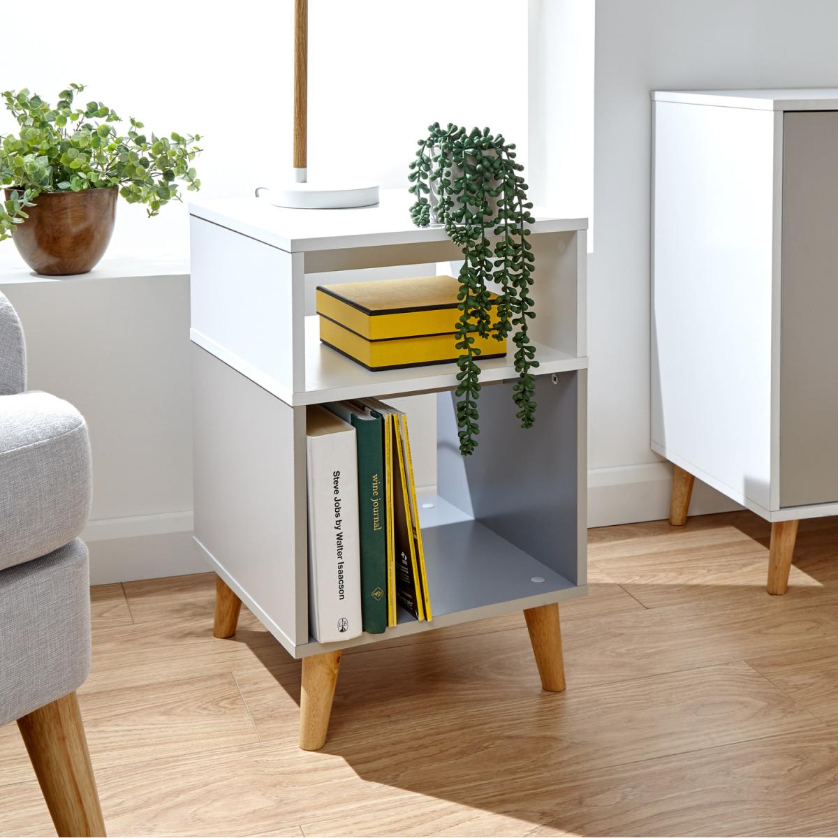 Delta Lamp Table - White/Grey Multi – image 1