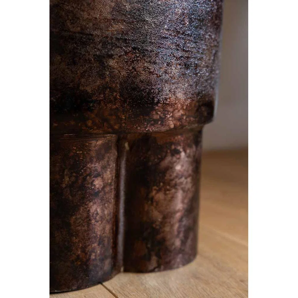 Dark Copper Mottled Metal Side Table – image 4