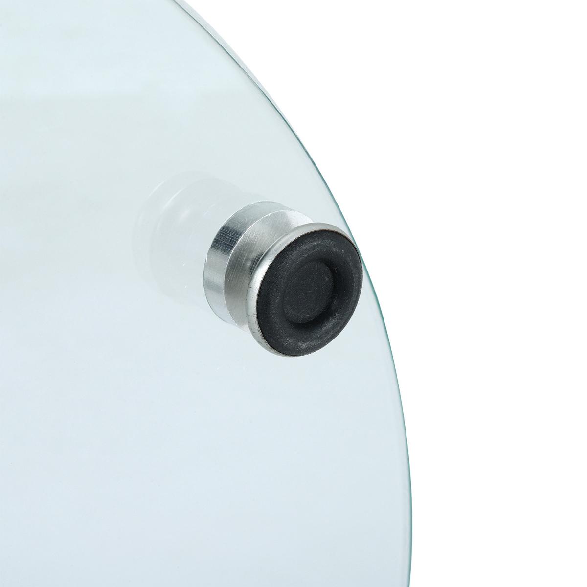 Round Shape Clear Tempered Glass Side End Table - Silver – image 3