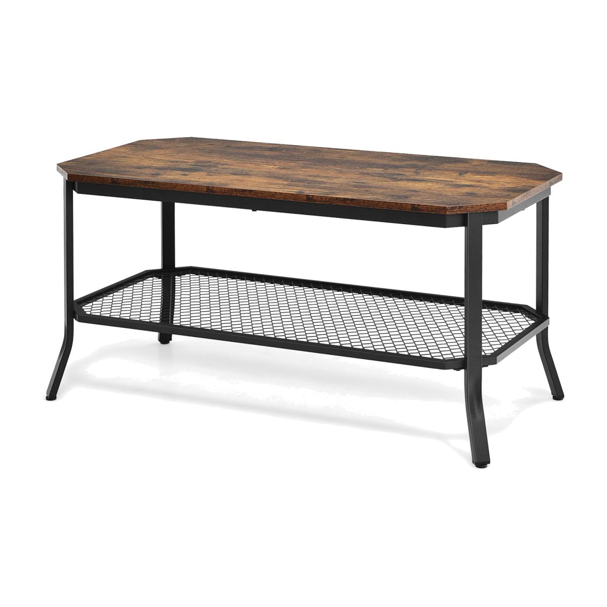 Costway 2-Tier Coffee Side Table-Brown - Brown – image 1