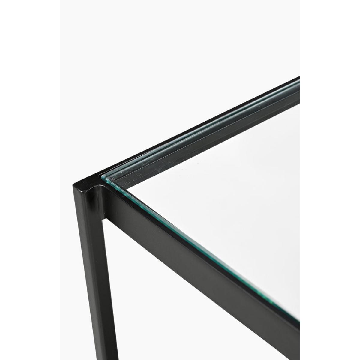 Beautiful Burnished Metal & Glass Side Table – image 2