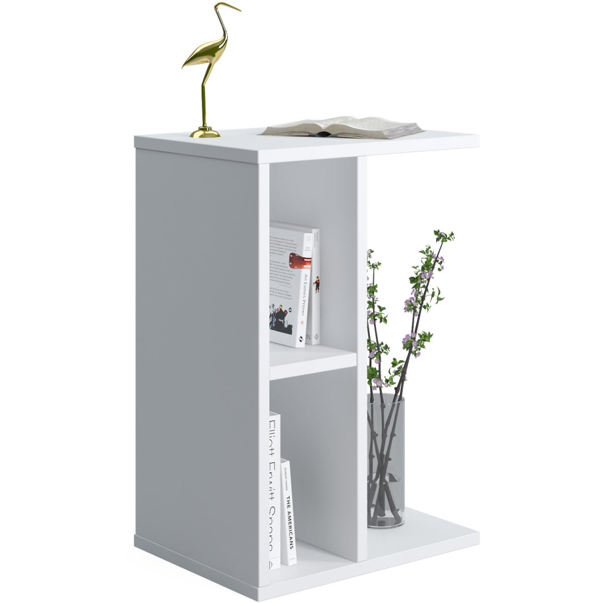 Slot 59cm Tall C Shape Side Table by Ruumstore - Opaque White – image 2