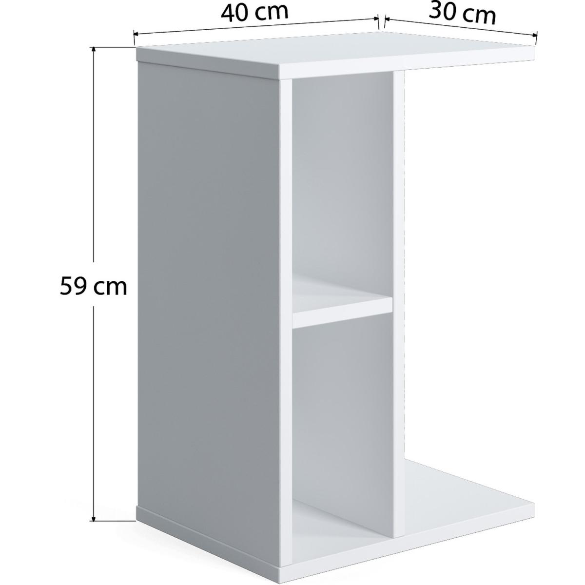 Slot 59cm Tall C Shape Side Table by Ruumstore - Opaque White – image 3