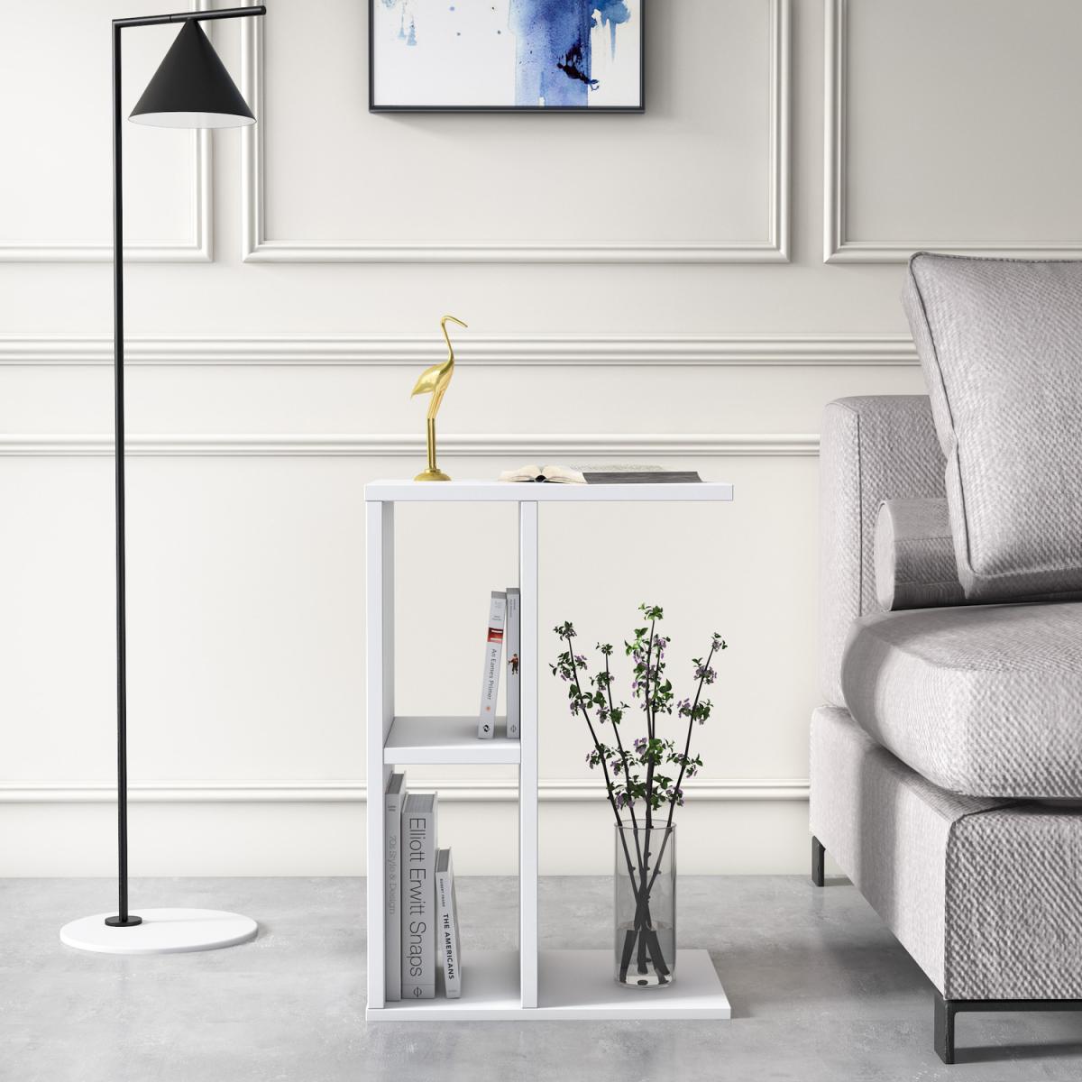 Slot 59cm Tall C Shape Side Table by Ruumstore - Opaque White – image 5