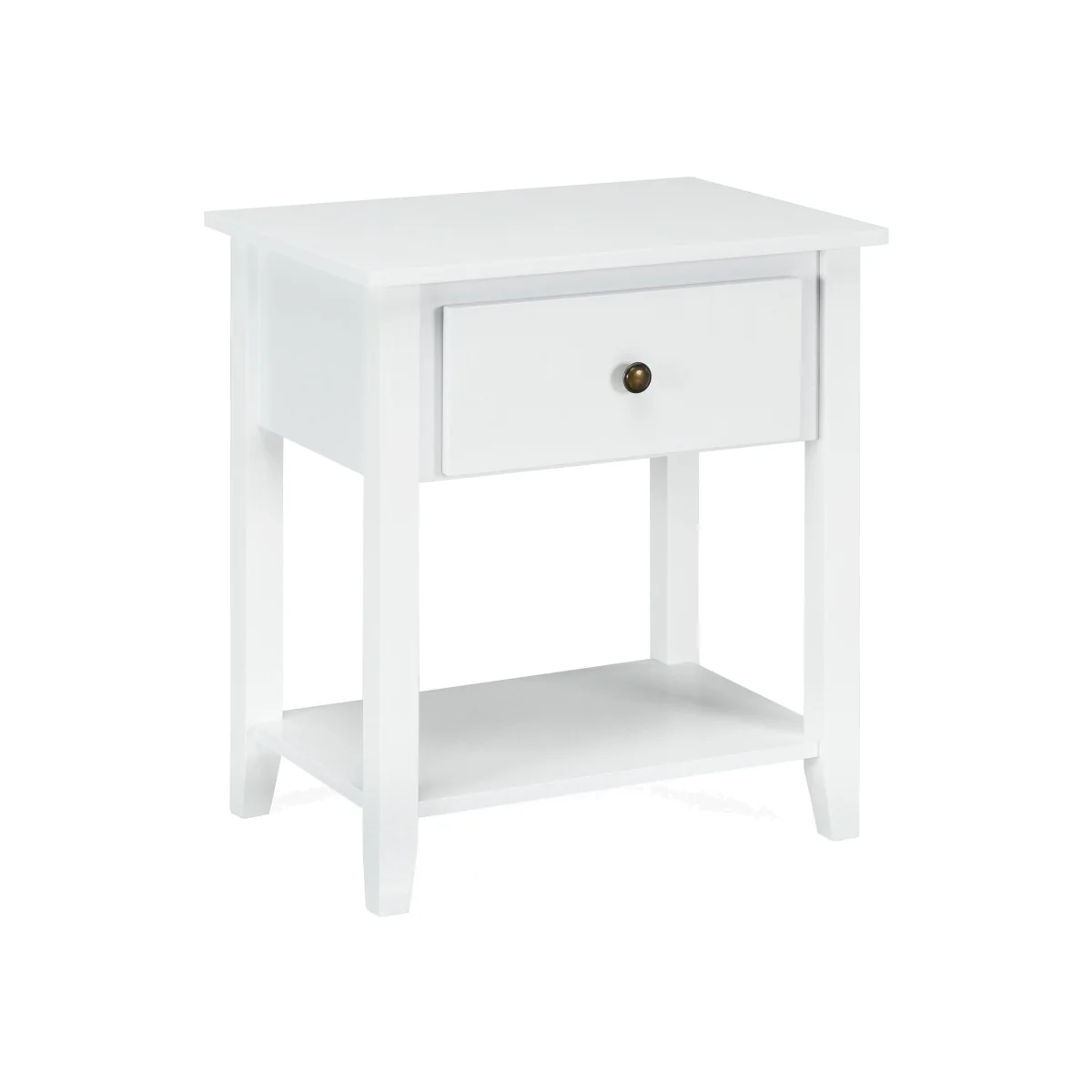 Costway Accent Table Narrow Side End Table - White – image 1