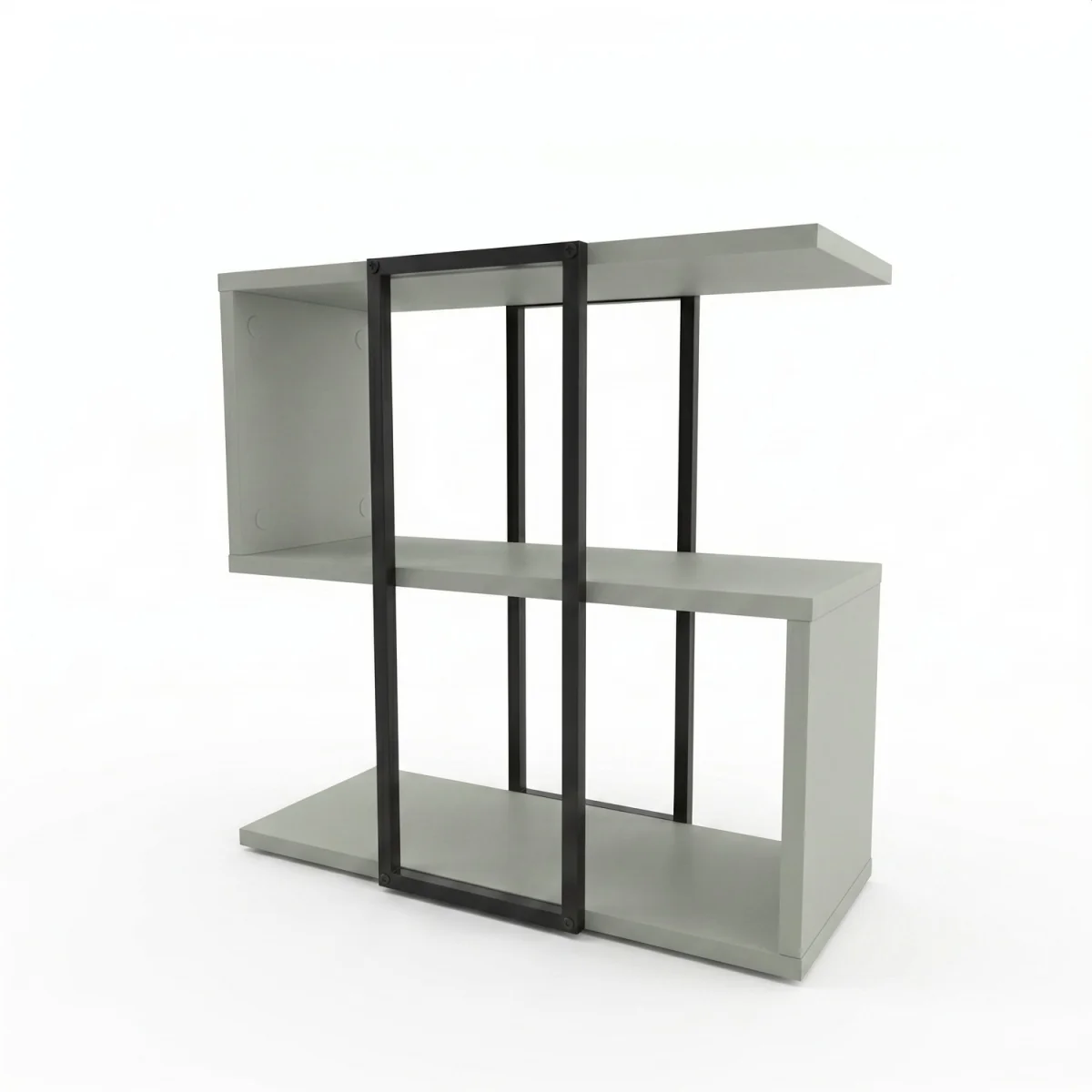 Decortie Homia Small Side Table with Metal Frame and Open Shelf - Ash Green – image 3