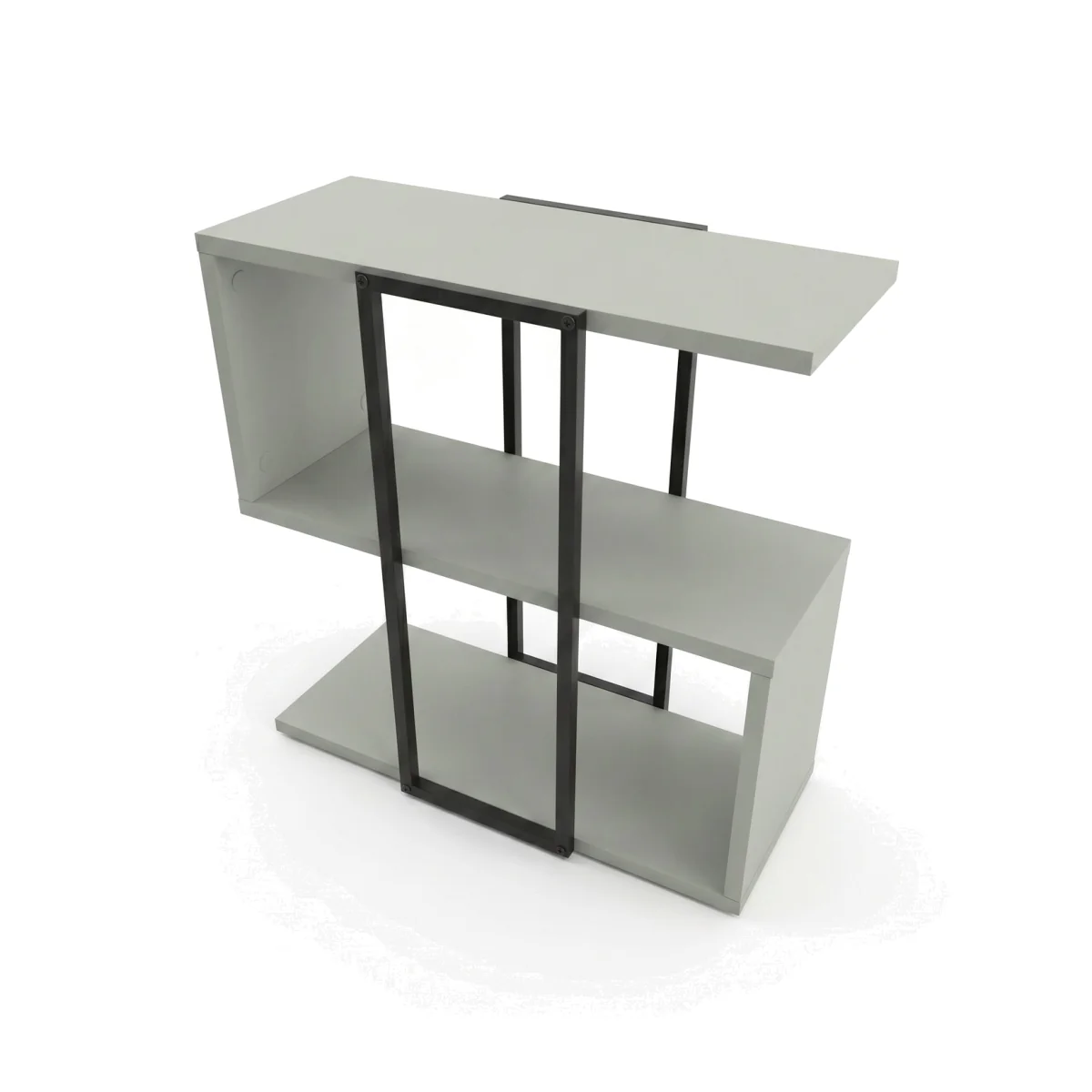 Decortie Homia Small Side Table with Metal Frame and Open Shelf - Ash Green – image 1
