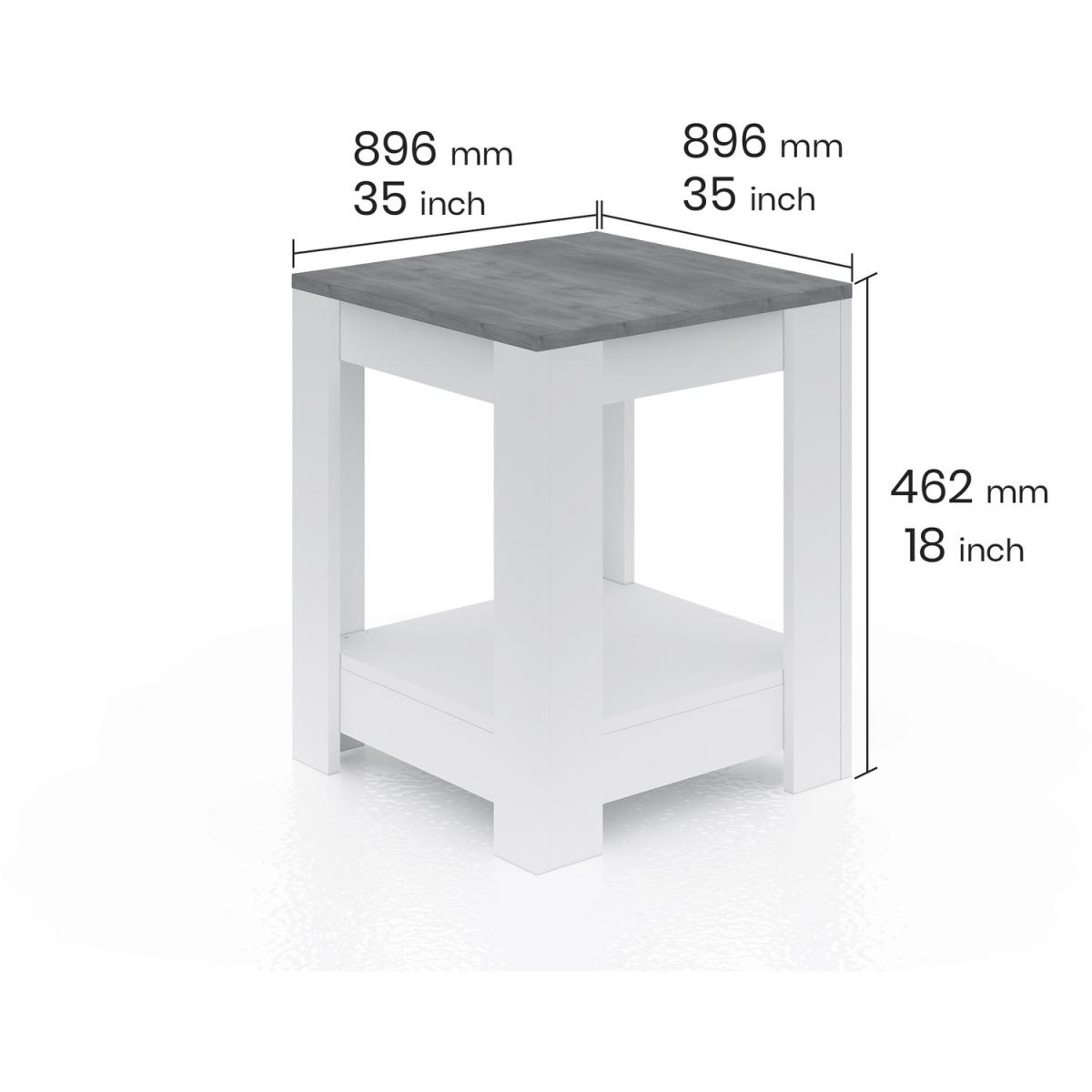 Grado Side Table - White and Walnut - Walnut and White – image 4