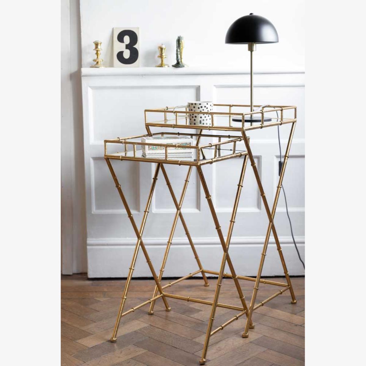 Gold Bamboo Design Nest Of Tables – image 1
