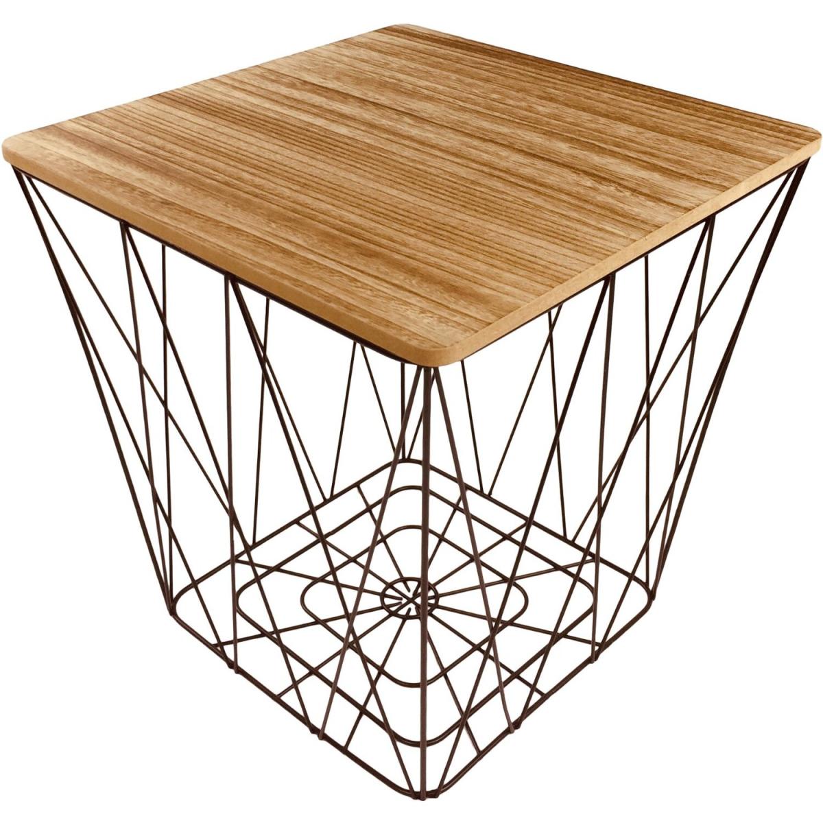 Geometric Black Wire Square Side Table - Black – image 2