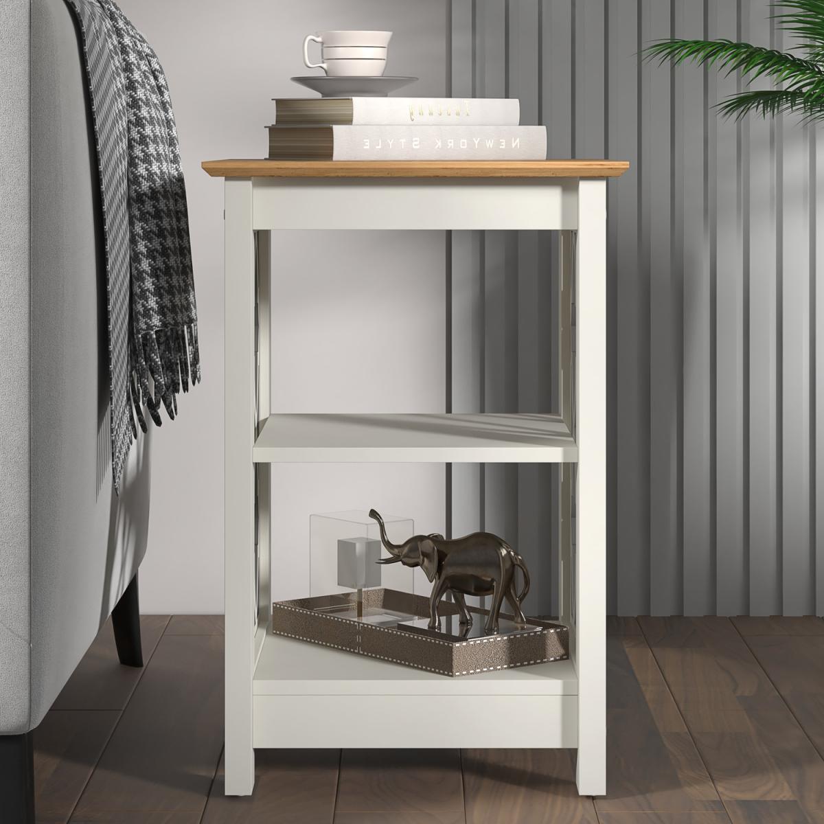 Exmouth Side Table with Shelf Grey - Grey