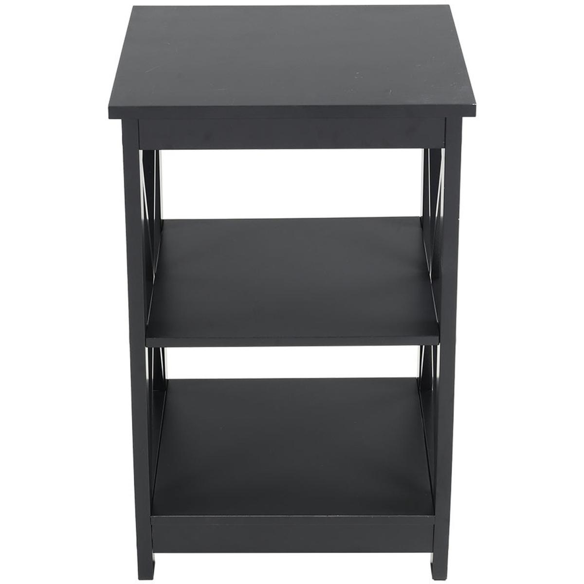 3 Layer Storage End Table - Black – image 3