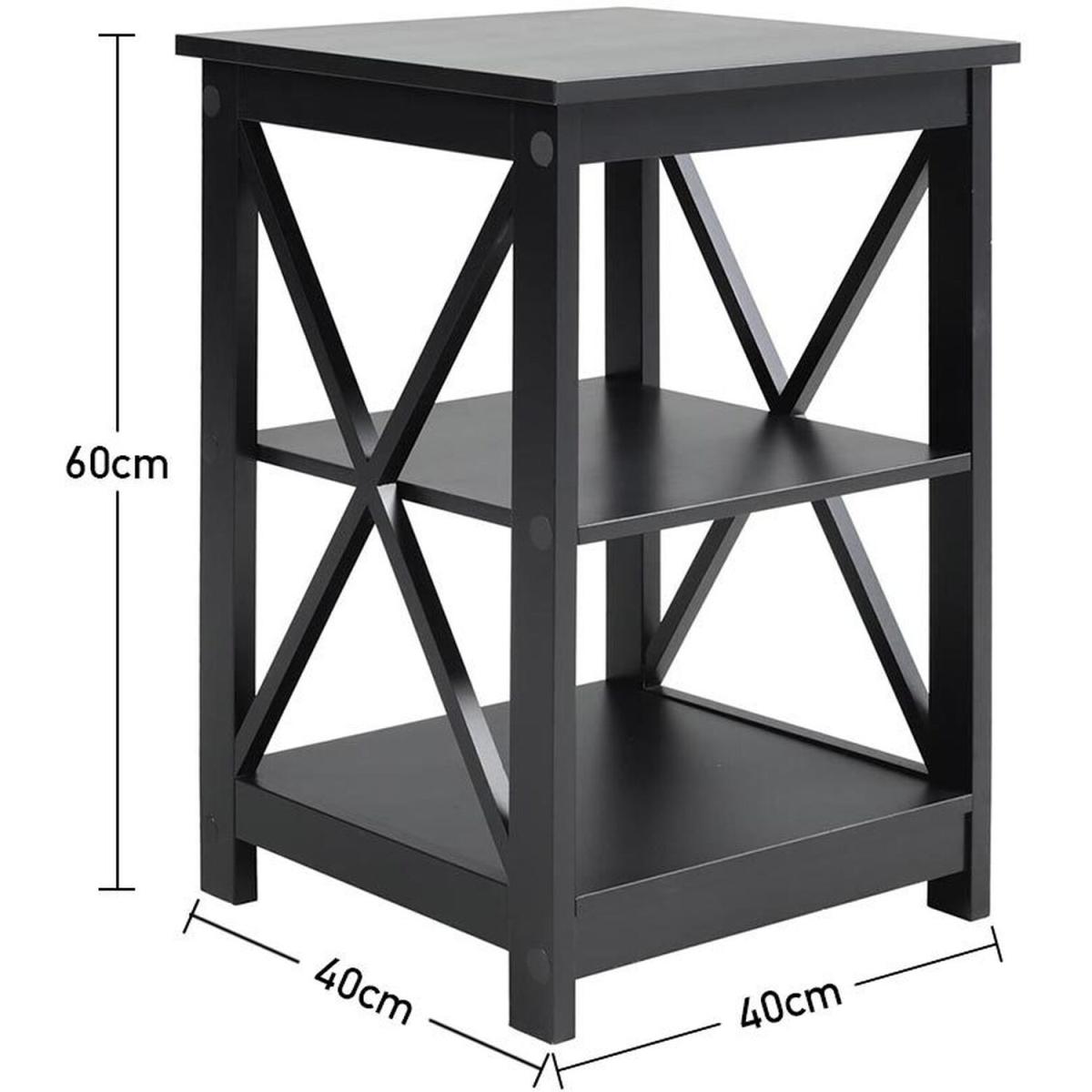 3 Layer Storage End Table - Black – image 4