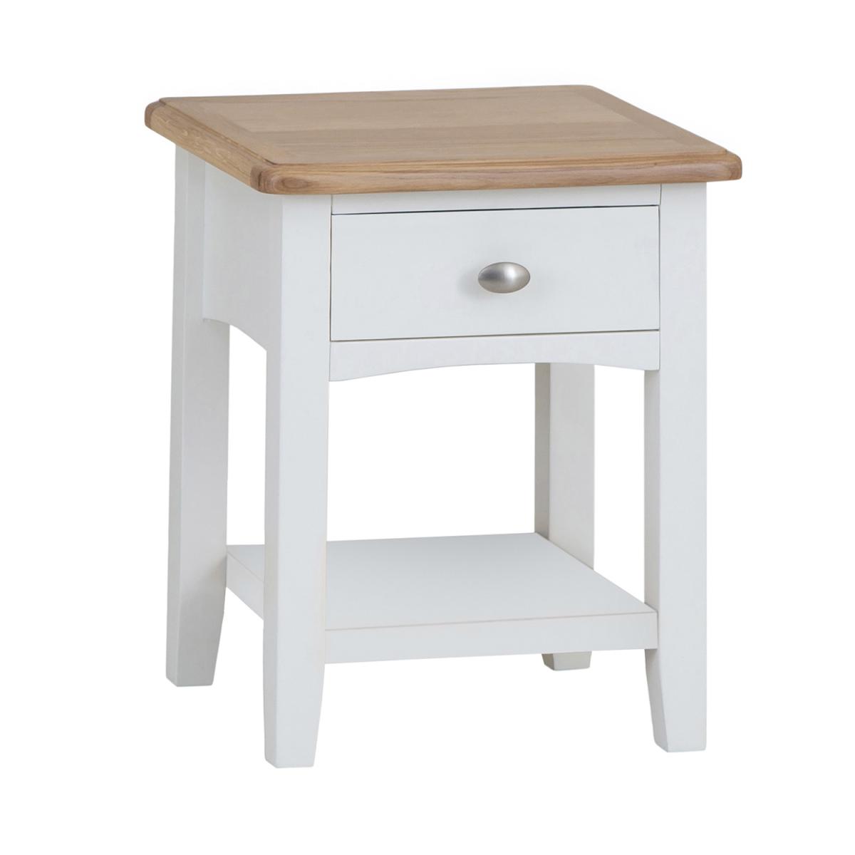 Ashford 1 Drawer Lamp Table - Pure White – image 2