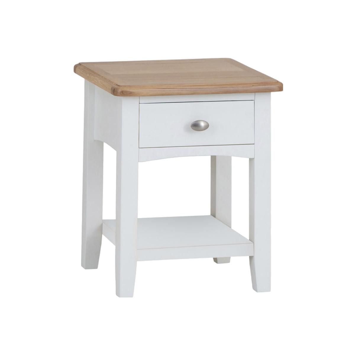 Ashford 1 Drawer Lamp Table - Pure White – image 1