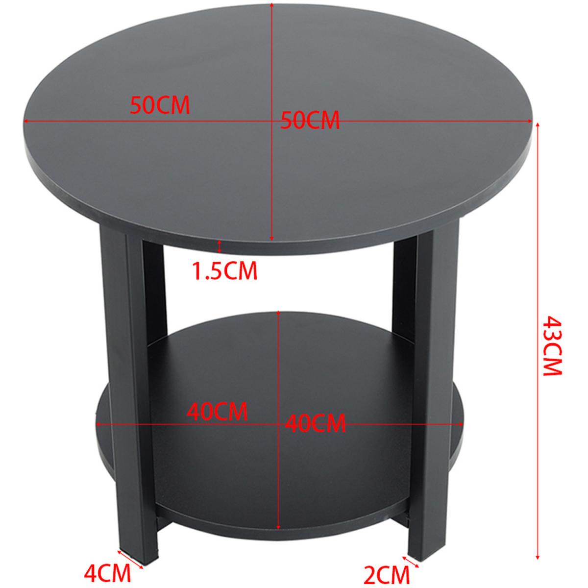Round Side Table with Storage Shelf - Black – image 4