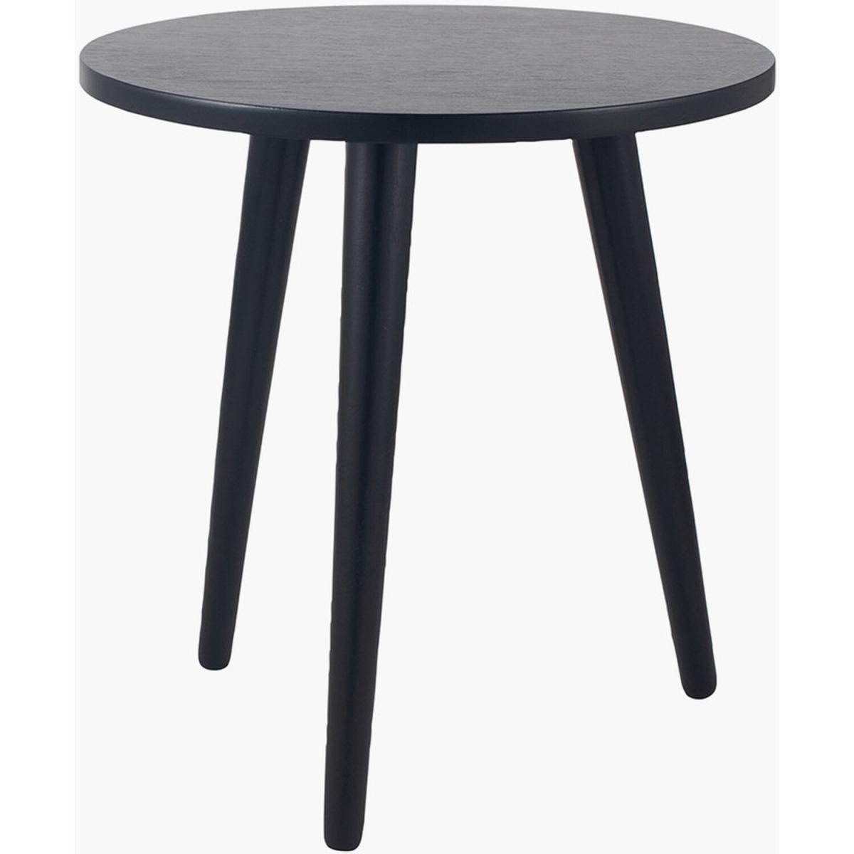 Chelmsford Satin Black Pine Wood Round Side Table - Black – image 2