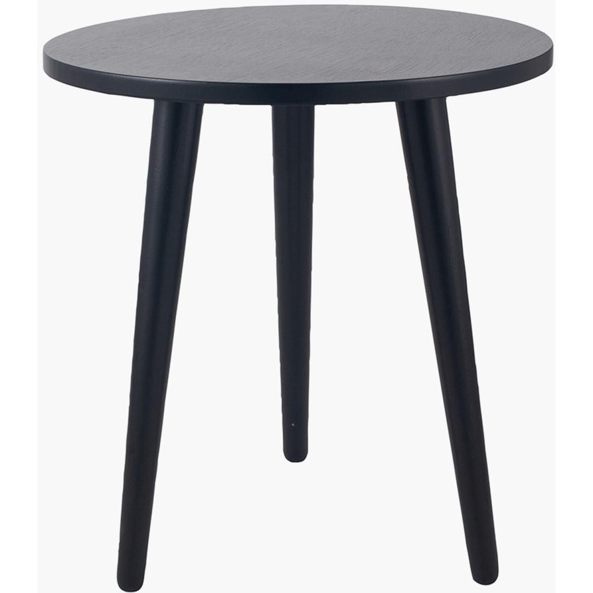 Chelmsford Satin Black Pine Wood Round Side Table - Black – image 3