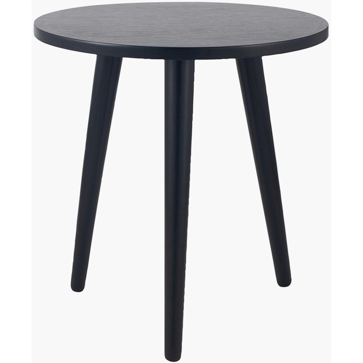 Chelmsford Satin Black Pine Wood Round Side Table - Black – image 4