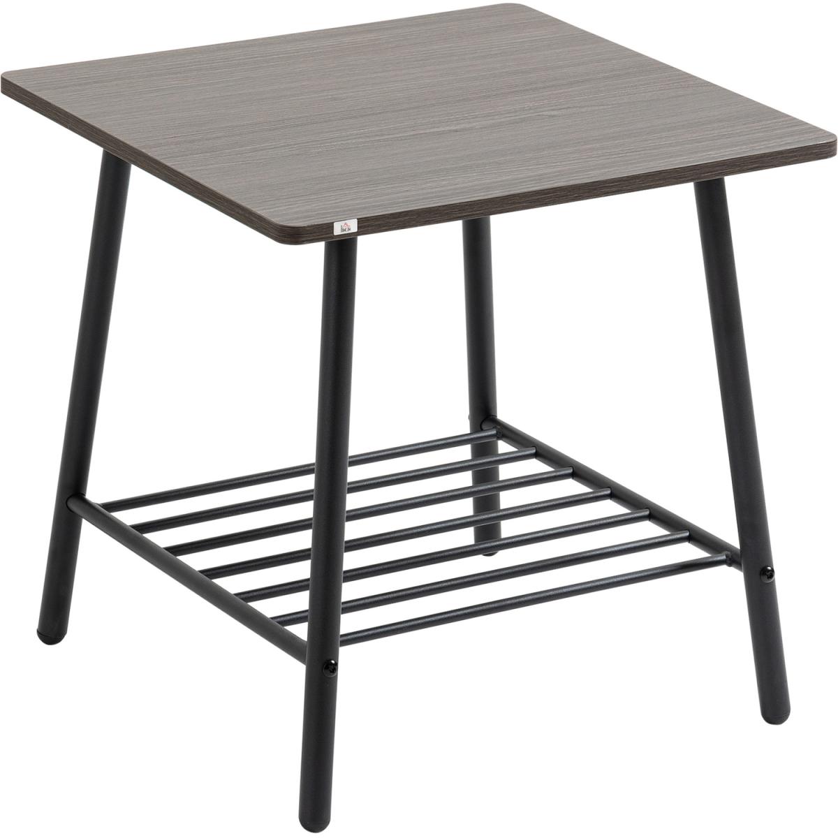 Industrial Sofa Side Table, End Table with 2-Tier Storage - Grey – image 5