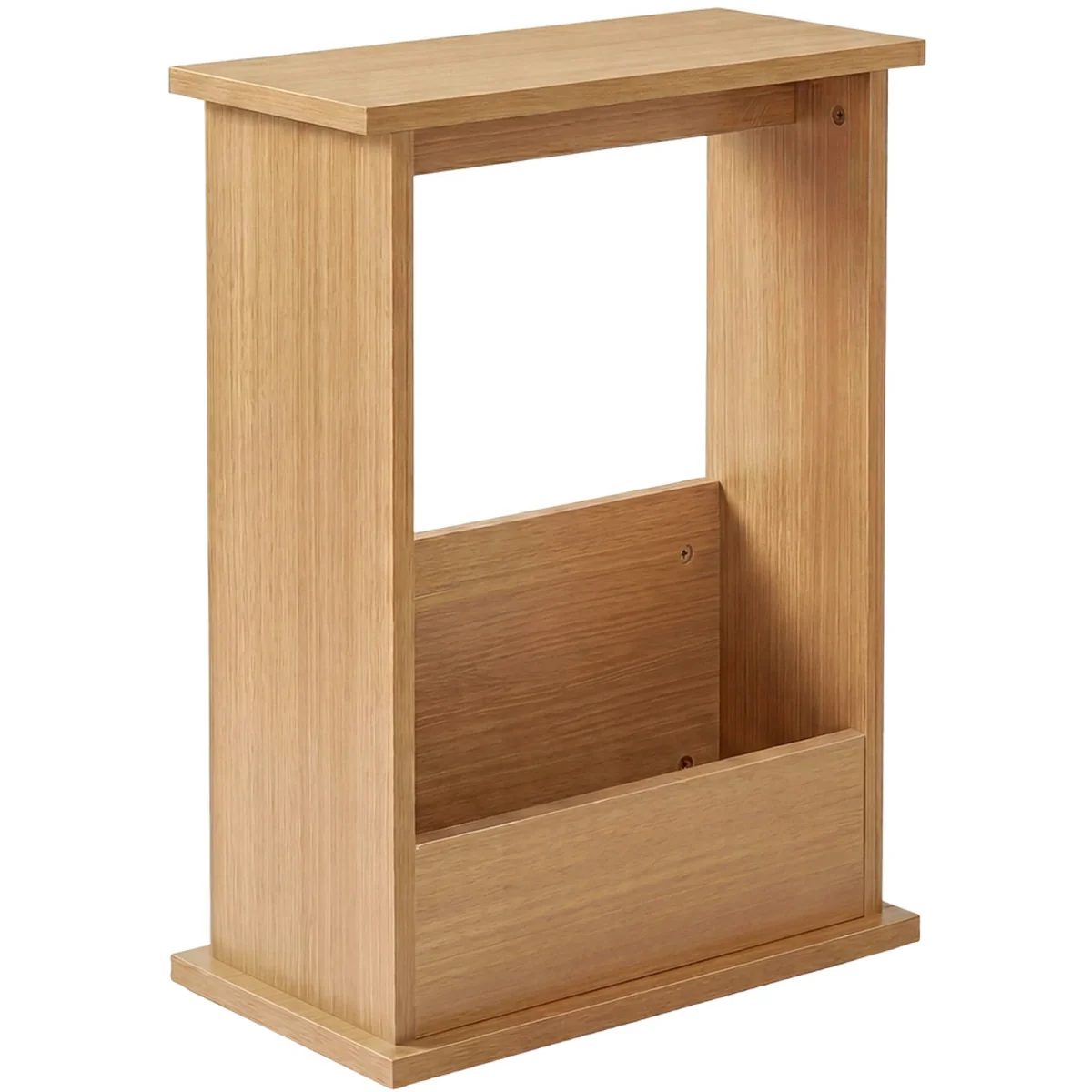 Side Table Slim Storage Magazine Rack Sofa End Table Small Space - Brown – image 2