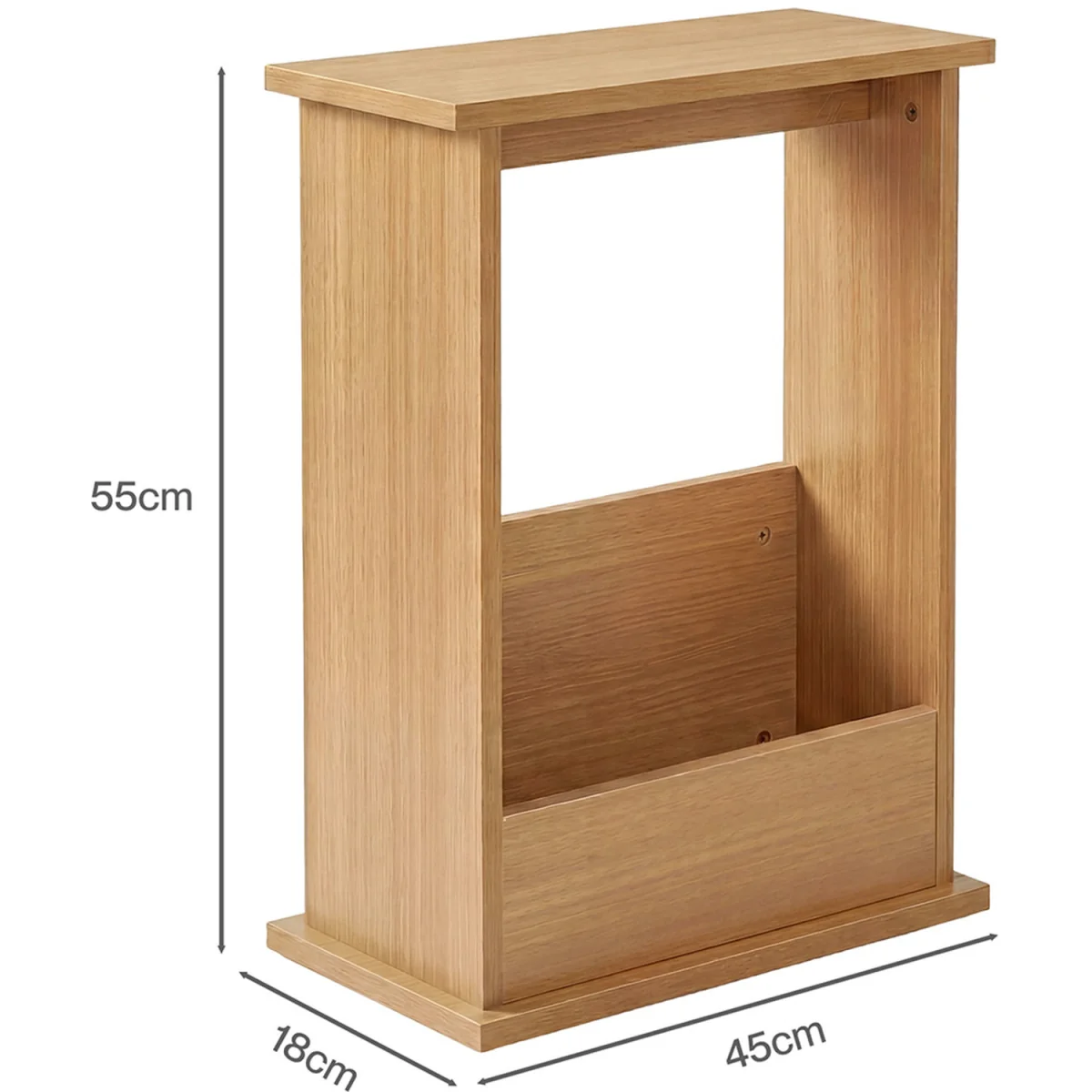Side Table Slim Storage Magazine Rack Sofa End Table Small Space - Brown – image 6