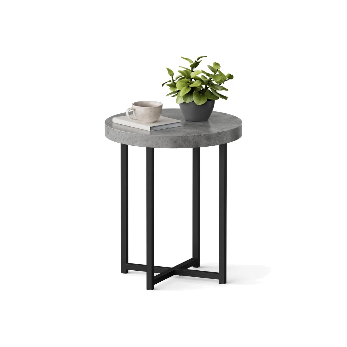 Circular Side Table for Living Room - Orange / 4.1kg