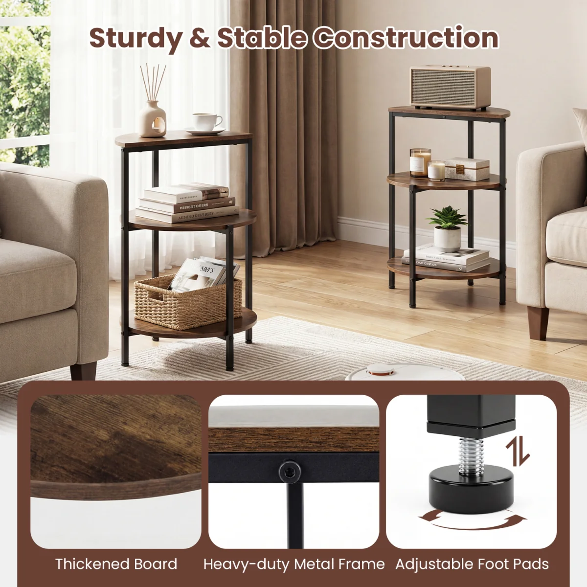 3-Tier Industrial End Table – image 10