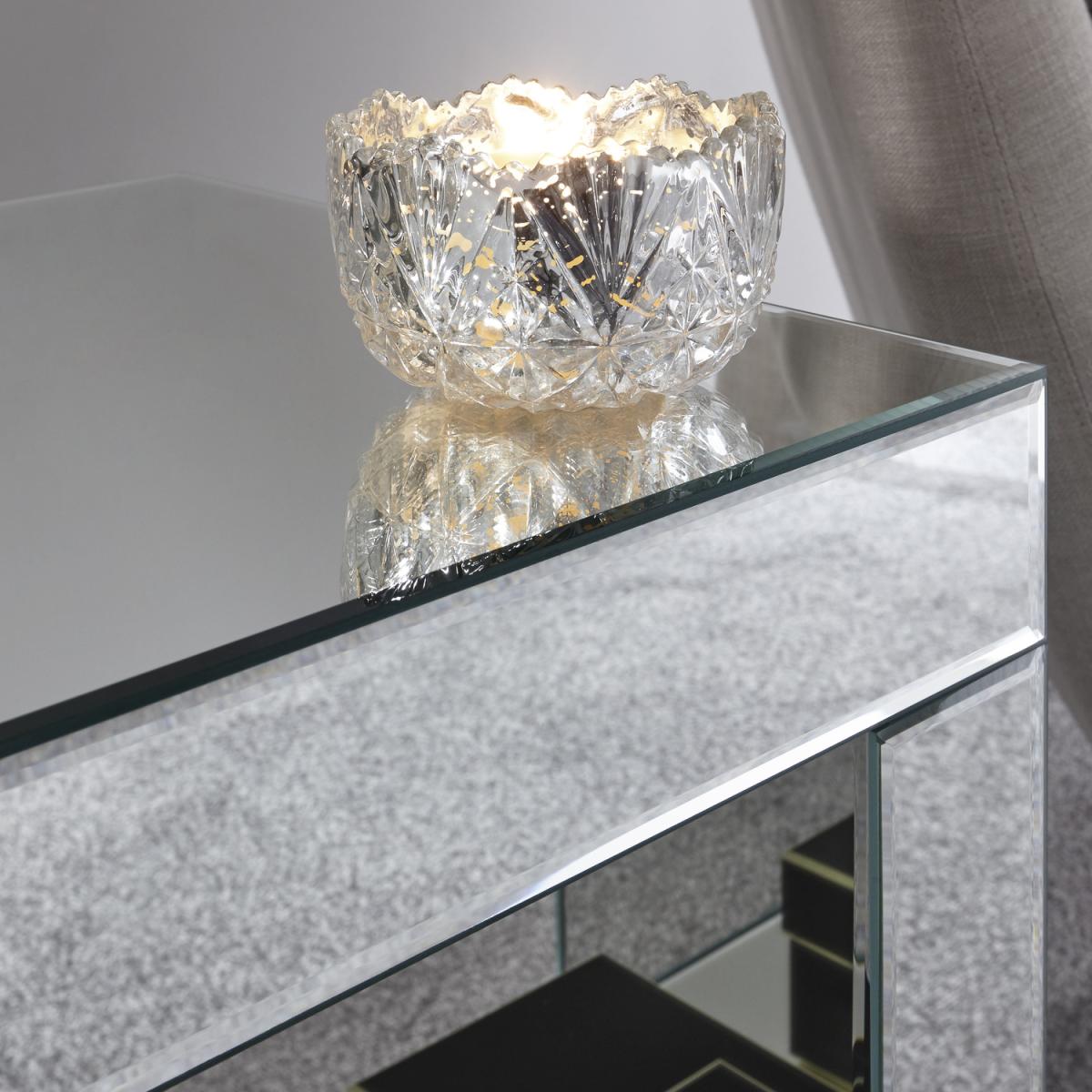 Capri Cube Mirrored Lamp Table - Mirror – image 2