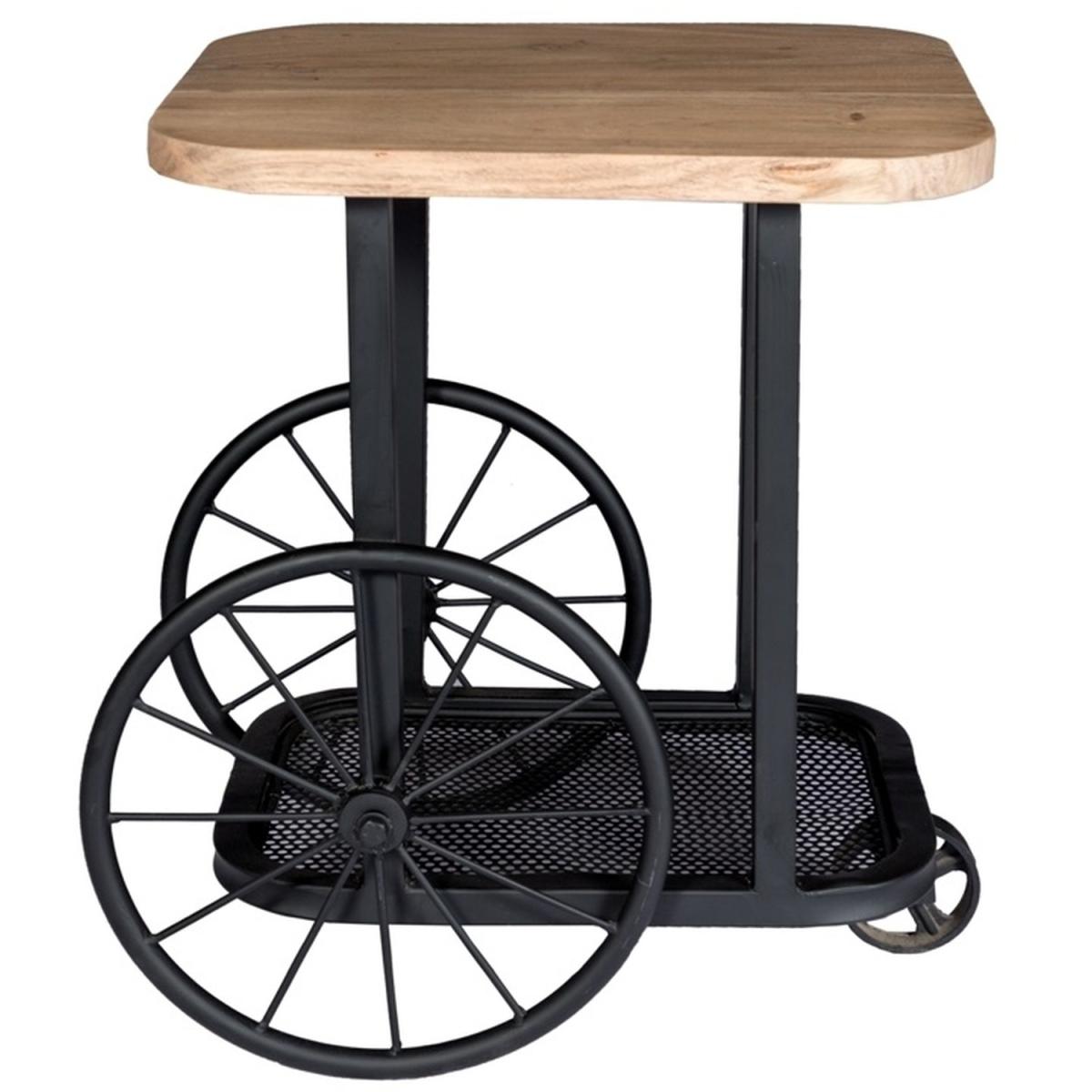Industrial Creative End Table - Light Wood – image 3