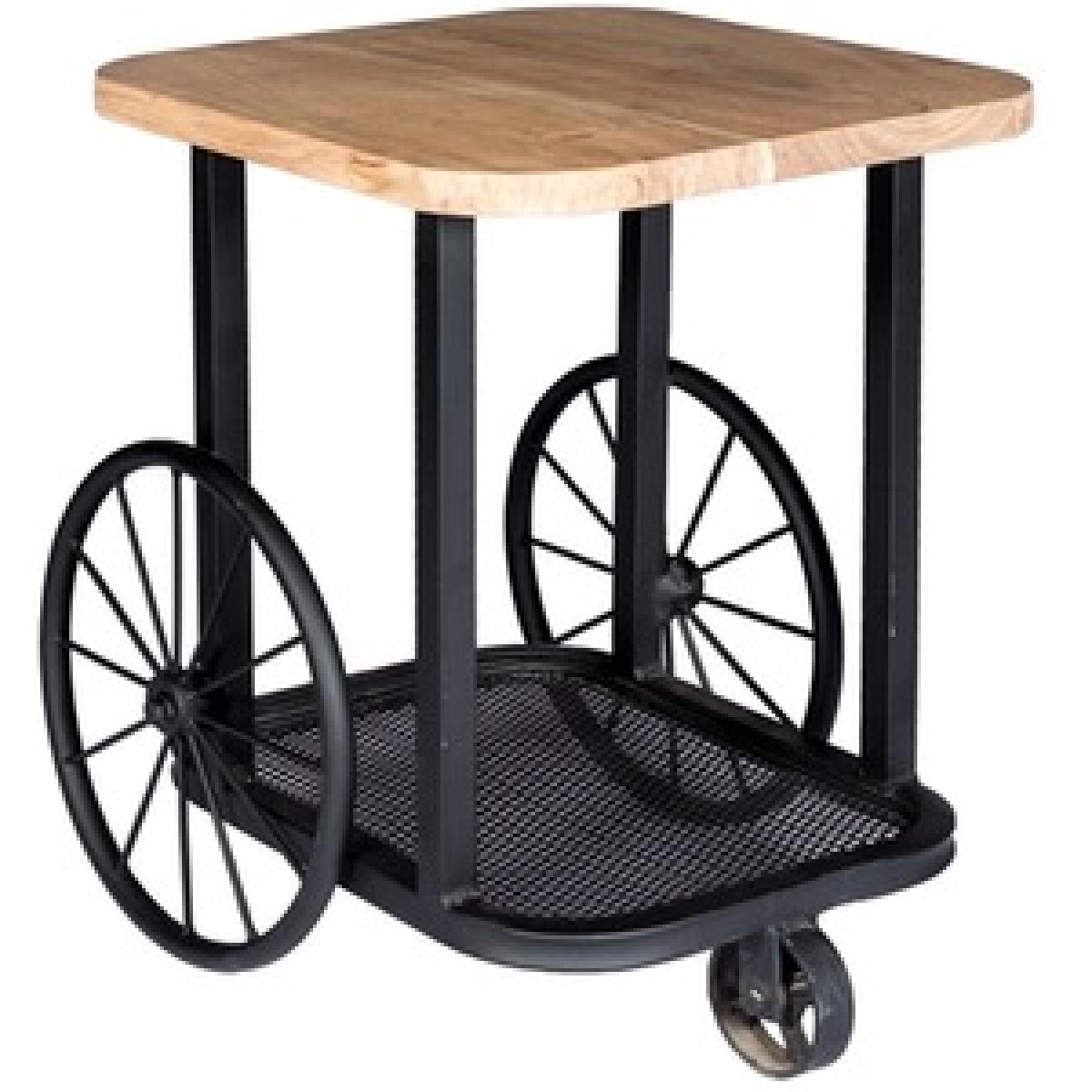 Industrial Creative End Table - Light Wood – image 4
