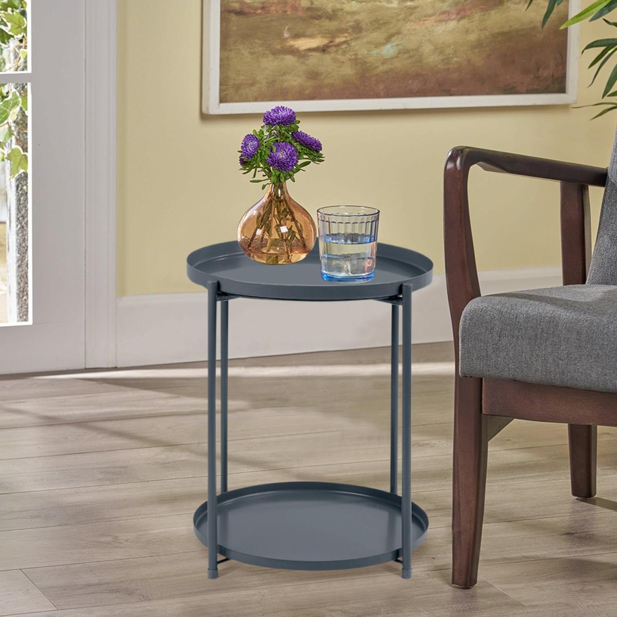 Small Round Coffee Table - Grey / 5.4kg – image 2