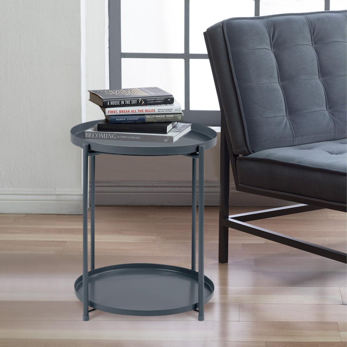 Small Round Coffee Table - Grey / 5.4kg – image 3