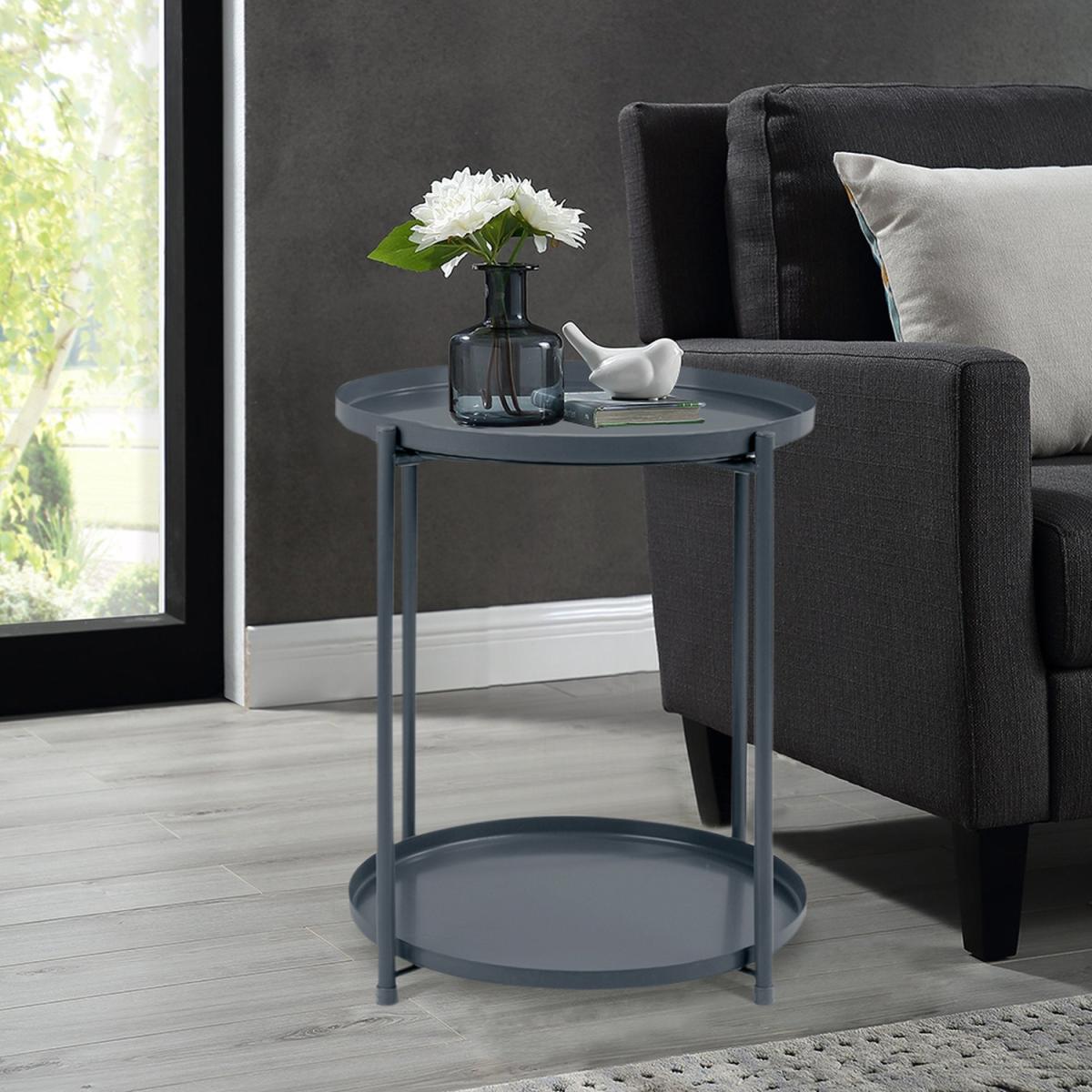 Small Round Coffee Table - Grey / 5.4kg – image 4