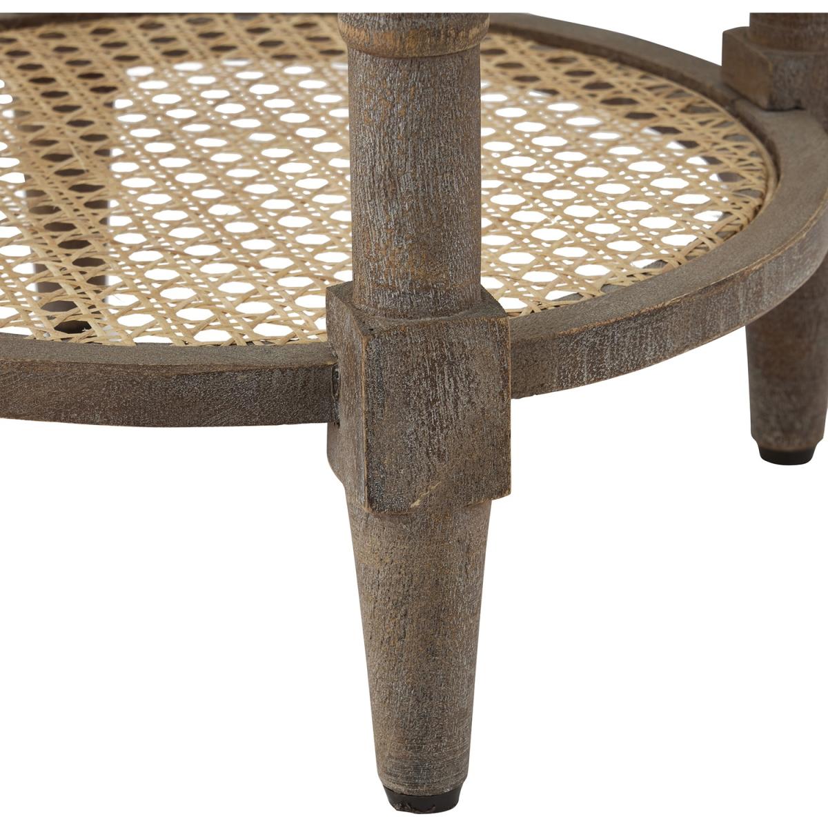 Classic Decor Handmade Wood Raffles Tall Round Side Table - Brown – image 2