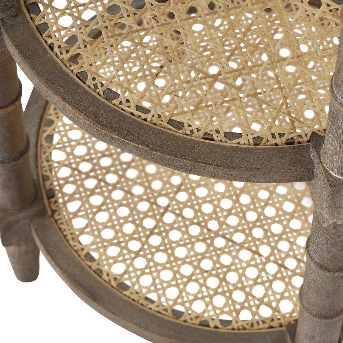 Classic Decor Handmade Wood Raffles Tall Round Side Table - Brown – image 3