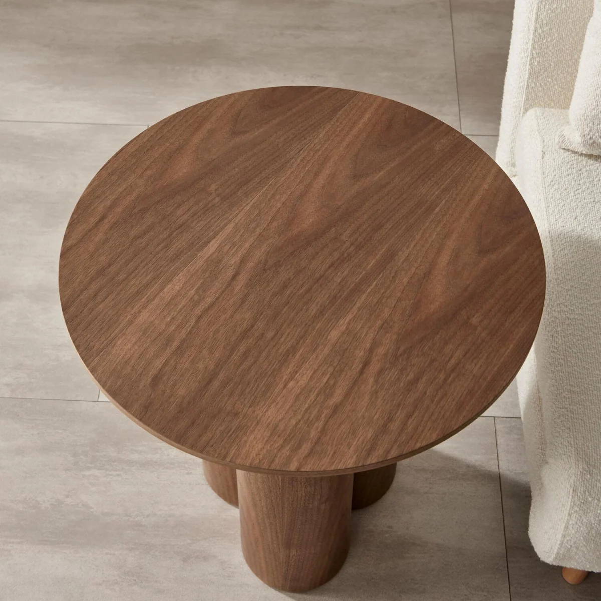 Sutton Wood Round Side Table - Walnut – image 1