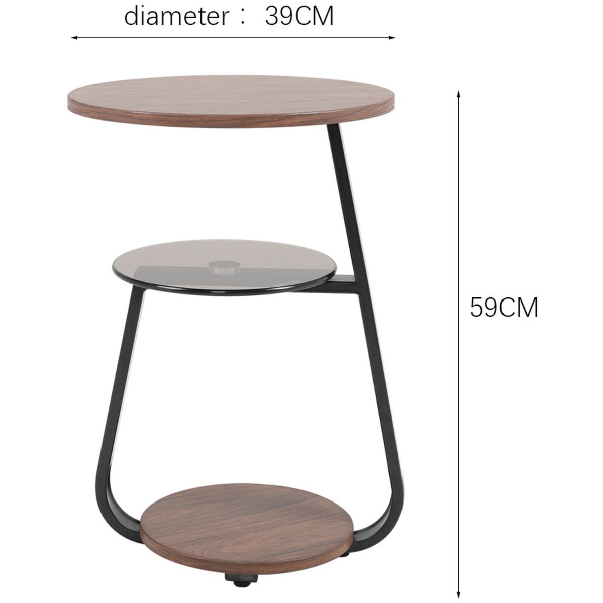 Tawny Tempered Glass Side Coffee Table With Iron Painted Stand - Brown – image 6