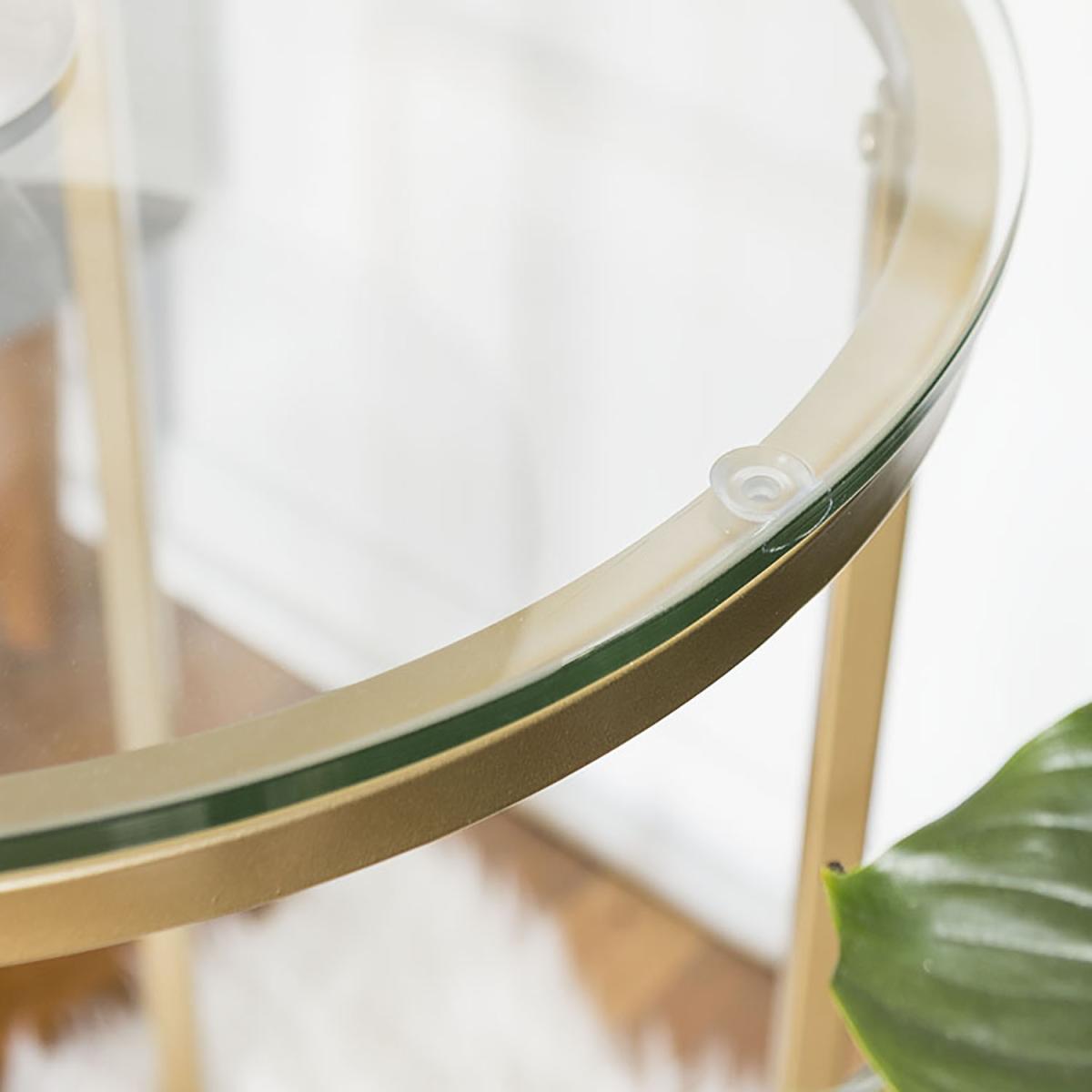 Rosa Round Side Table - Glass & Gold – image 4