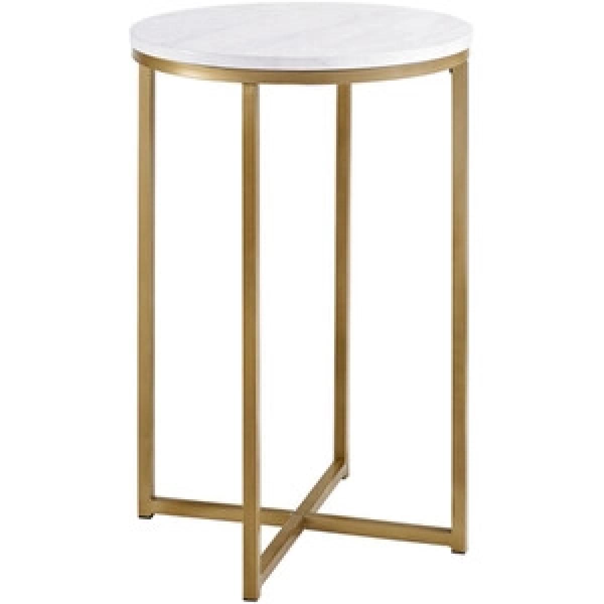 Rosa Round Side Table - Glass & Gold – image 5