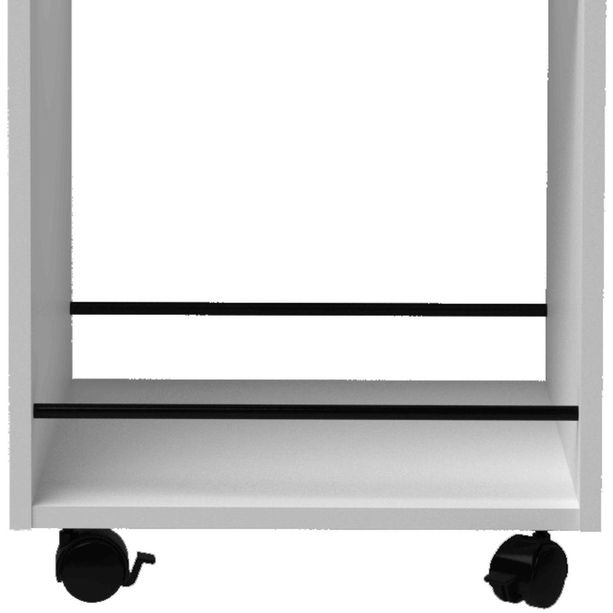 Naples Serving Cart Side Table - Black Pine Effect - White – image 3