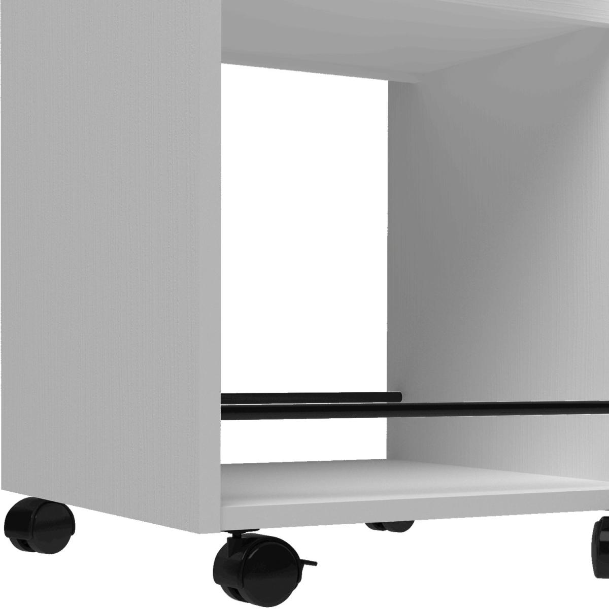Naples Serving Cart Side Table - Black Pine Effect - White – image 4