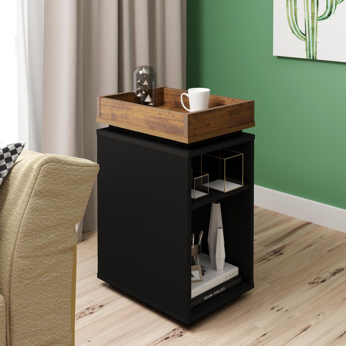 Naples Storage Side Table - Black Pine Effect - Black Pine – image 1