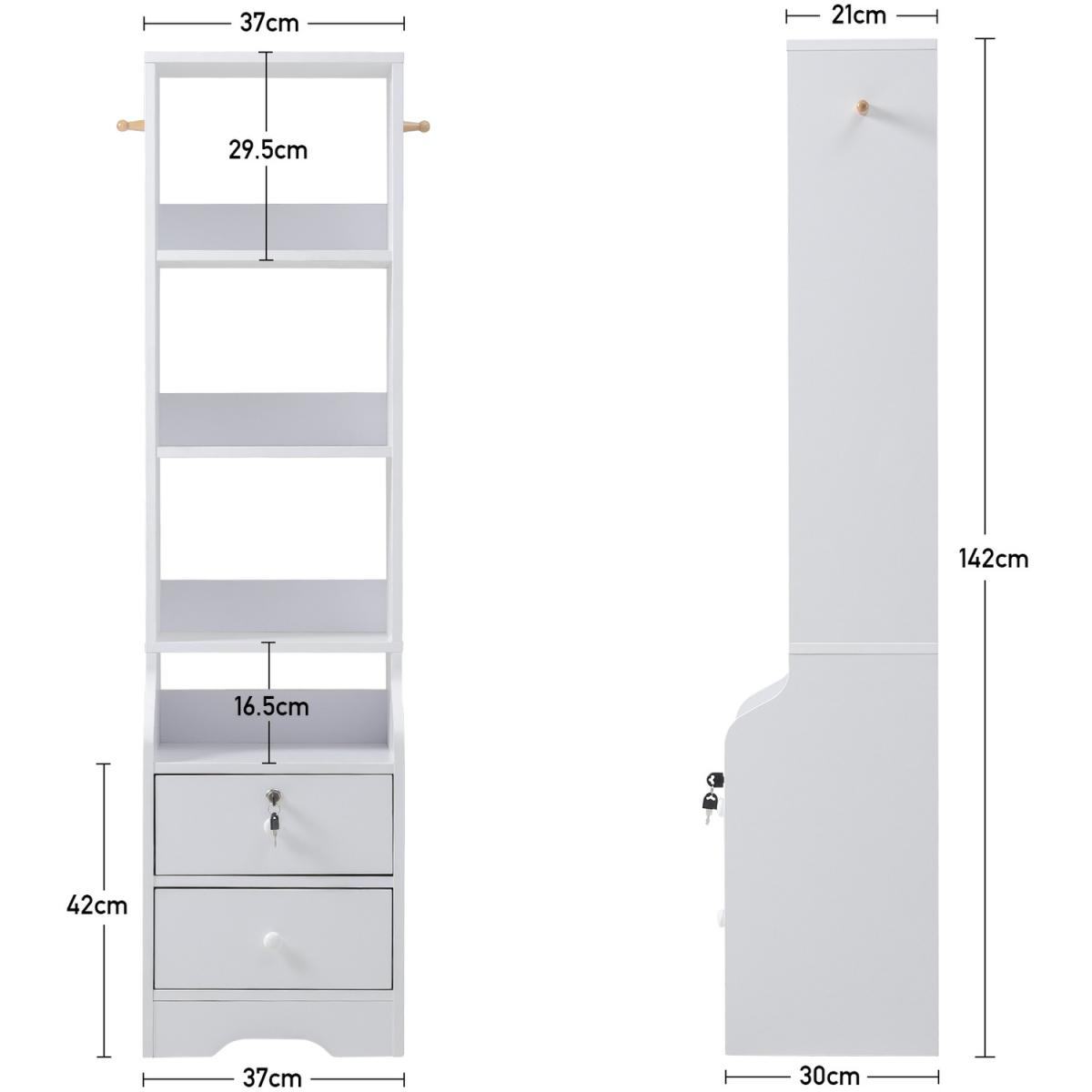 Side Table for Small Spaces - White / 37cm / 142cm – image 3