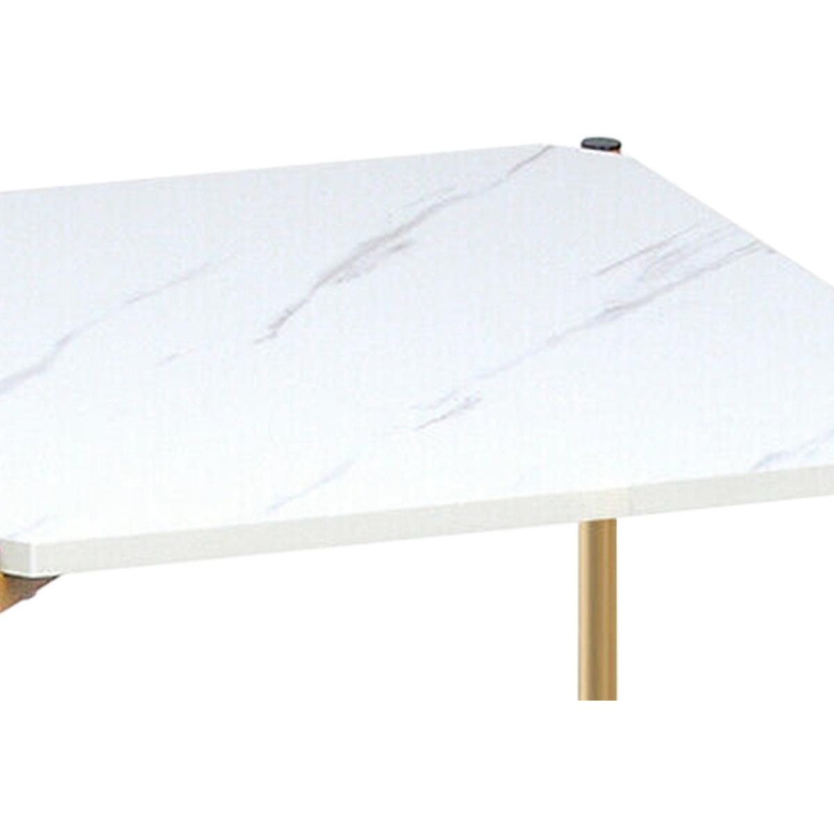 Marble Square Double Tier One Night stand - White – image 2