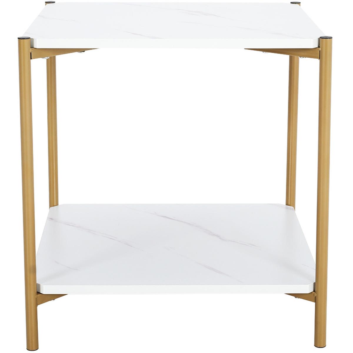 Marble Square Double Tier One Night stand - White – image 4