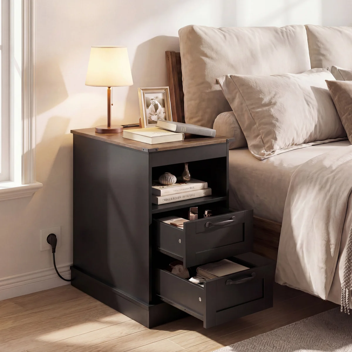 Narrow Side Table with Open Shelf – image 7
